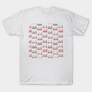 Cute illustrated cat pattern T-Shirt